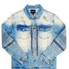 Mens * | Promo Mens Denim Jackets Bk Biker Jacket Dark Blue