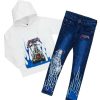 Kids * | Discount Boys Denim Sets Boys Miller Hoodie/Jean Set White