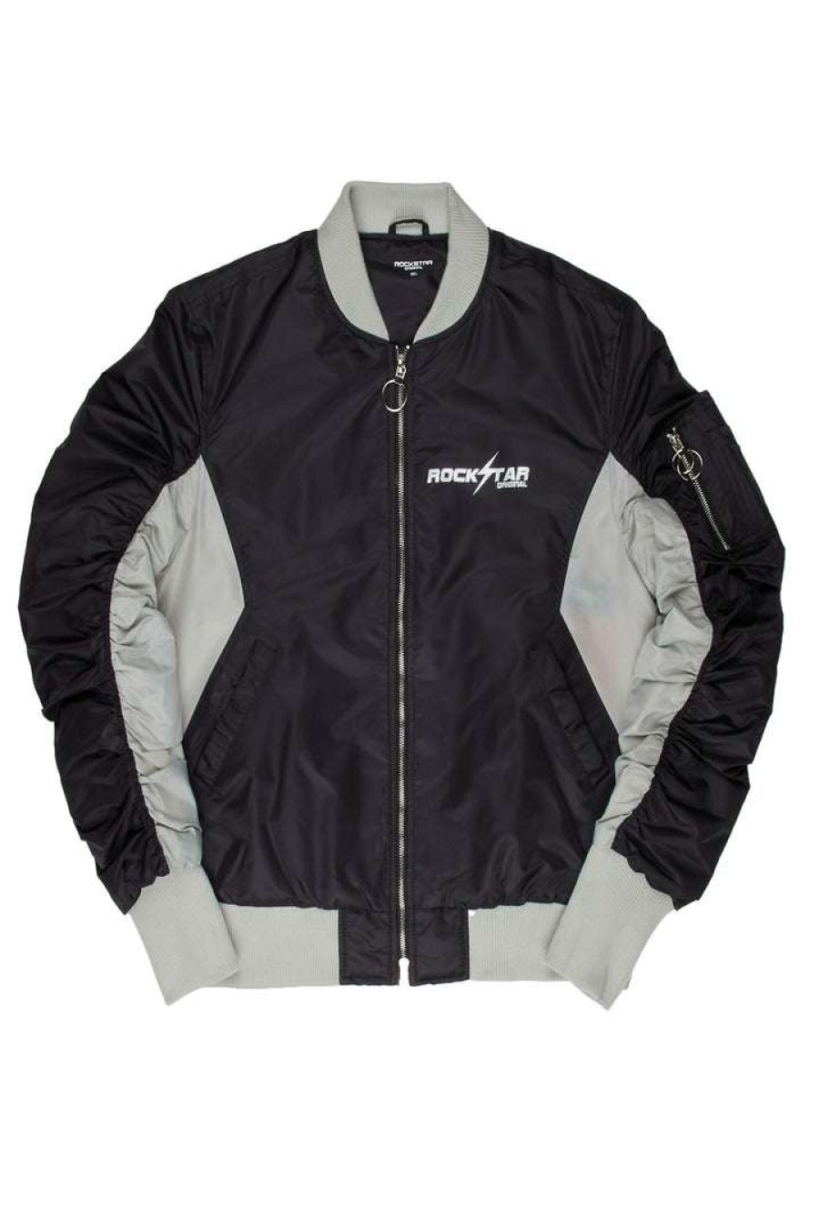 Mens * | Discount Mens Jackets Aki Bomber Jacket Black/Grey