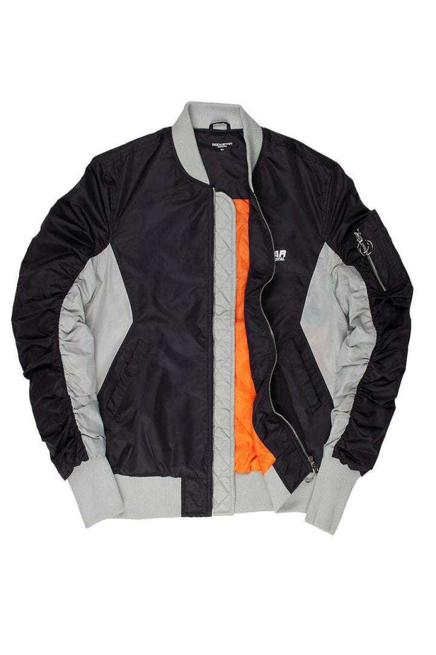 Mens * | Discount Mens Jackets Aki Bomber Jacket Black/Grey