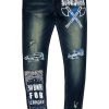 Mens * | Brand New Mens Jeans Cormac Printed Jean Blue