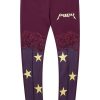 Womens * | Discount Womens Pants Aliza Leather & Lace Legging Burgundy