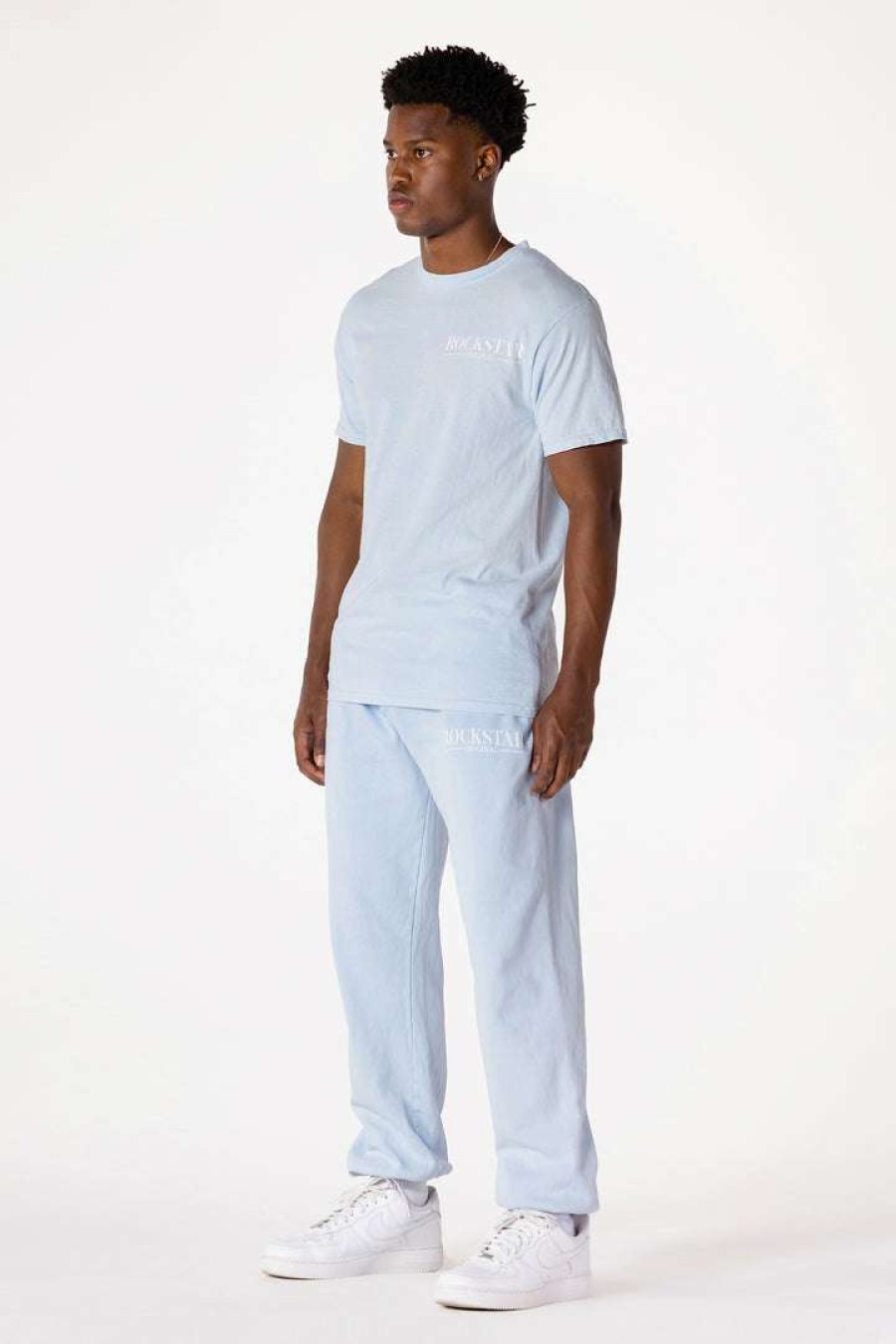 Mens * | Deals Mens Track Sets Dimitri T-Shirt/Trackpant Set Pale Blue