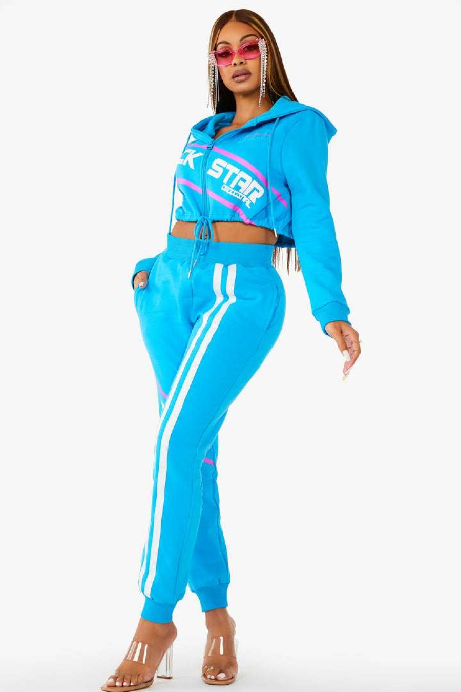 Womens * | Best Reviews Of Womens Track Sets Nicki Hoodie Set Blue