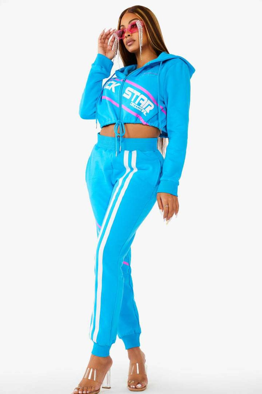 Womens * | Best Reviews Of Womens Track Sets Nicki Hoodie Set Blue