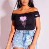 Womens * | Promo Womens Tops Jodie Off The Shoulder Bodysuit Black