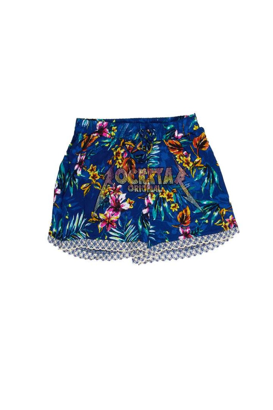 Womens * | Budget Womens Shorts Ayzal Crochet Trim Short Royal Blue