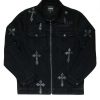 Mens * | Cheap Mens Denim Jackets Exo Patchwork Jacket Black