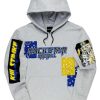 Mens * | Top 10 Mens Hoodies & Sweatshirts Nix Patchwork Hoodie Tops Heather Grey