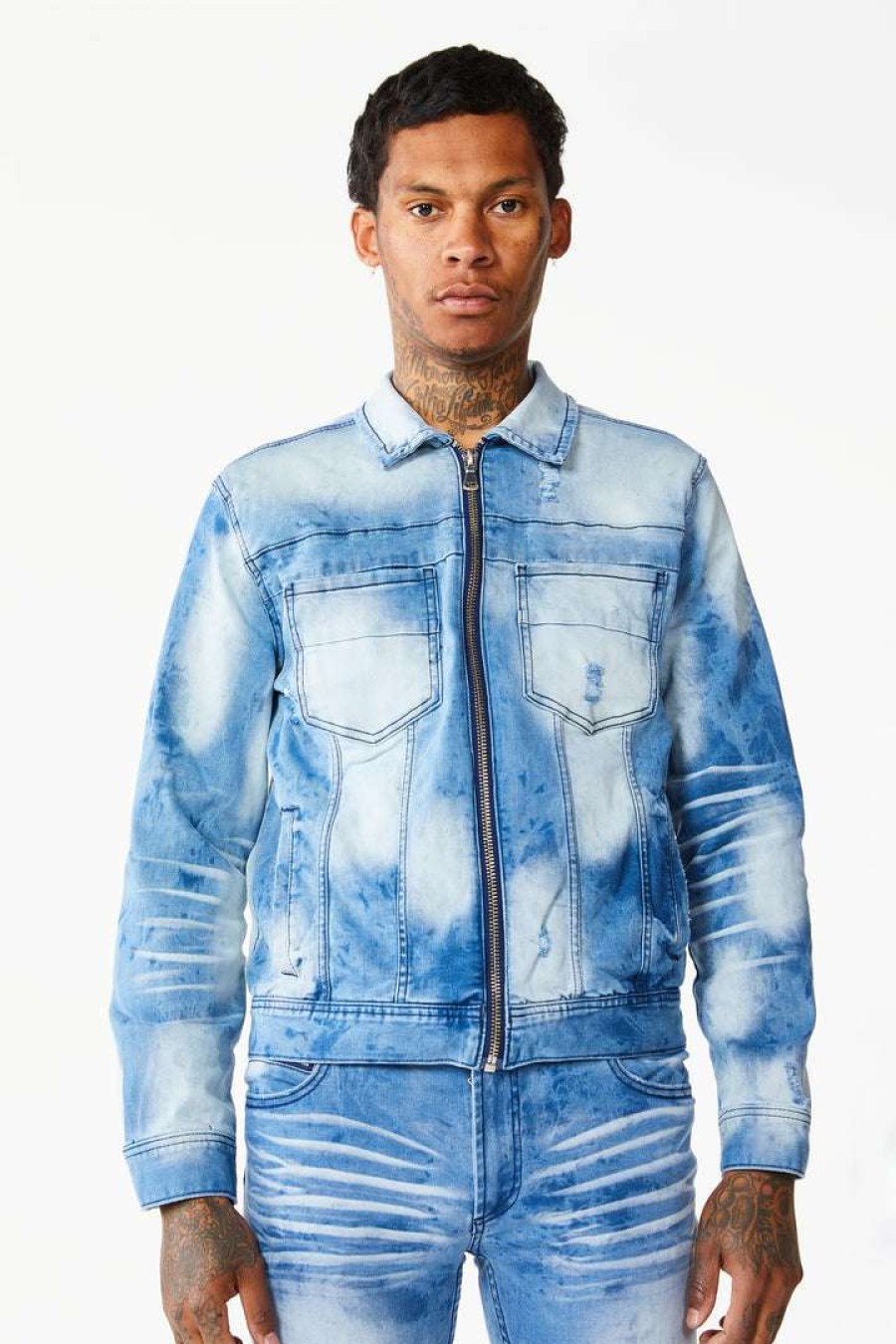 Mens * | Best Pirce Mens Denim Jackets Kenny Jacket-Medium Wash Blue