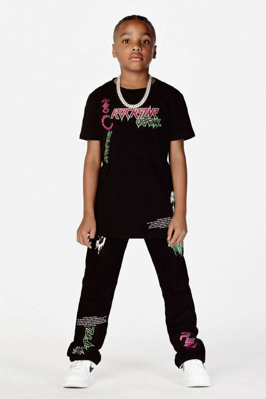 Kids * | Cheap Boys Track Sets New Arrivals Boys Garland T-Shirt Trackset Black