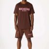 Mens * | Outlet Mens Short Sets Track Sets Casey T-Shirt Short Set Brown