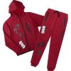 Mens * | Deals Mens Track Sets Qadir Graphic Track Set Burgundy