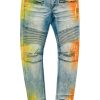 Mens * | Outlet Mens Jeans Straud Color Block Sprayed Jean Denim Yellow