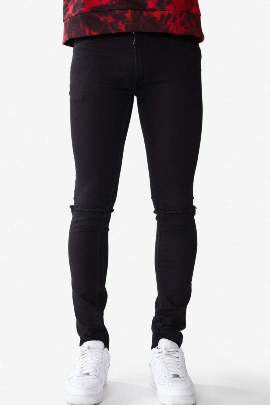 Mens * | Outlet Mens Jeans Oscar 5 Pocket Jean / Knee Slit Black