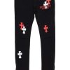 Mens * | Brand New Mens Jeans Denim Jacques Flare Jean Red/White