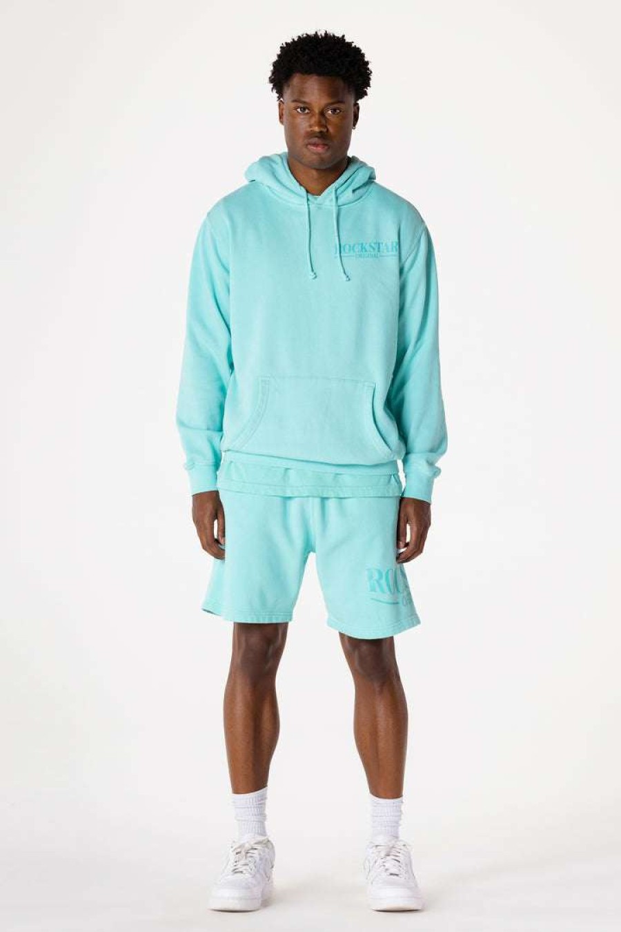 Mens * | Cheapest Mens Short Sets Dimitri Hoodie Short Set Track Sets Aqua