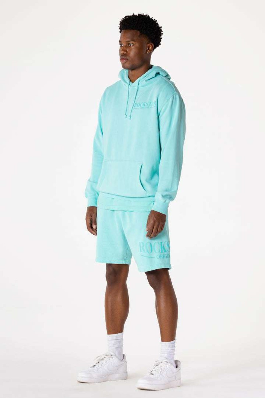 Mens * | Cheapest Mens Short Sets Dimitri Hoodie Short Set Track Sets Aqua