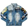 Mens * | Hot Sale Mens Denim Jackets Zayden Patch Denim Jacket Dark Wash