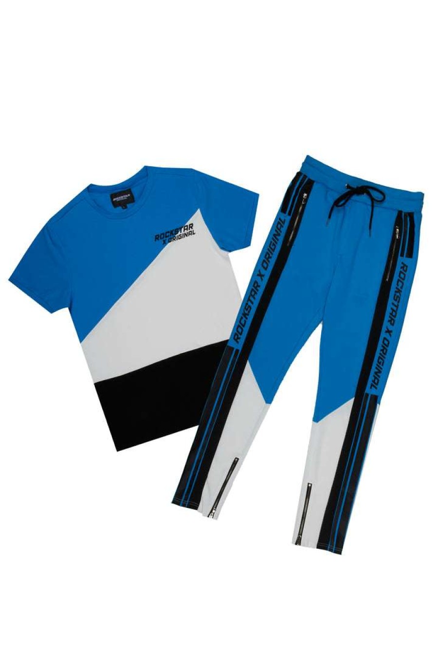 Mens * | Brand New Mens Track Sets Jalen T-Shirt Trackset Blue