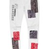 Mens * | Promo Mens Jeans Mijo Bandana Patchwork Jean White