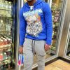 Mens * | Best Sale Mens Hoodies & Sweatshirts Tops Zone Printed Hoodie Royal Blue