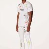 Mens * | New Mens Track Sets Berlin T-Shirt Stacked Flare Trackset White