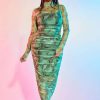 Womens * | Buy Womens Dresses Salma Midi Dress Best Seller Green Multi