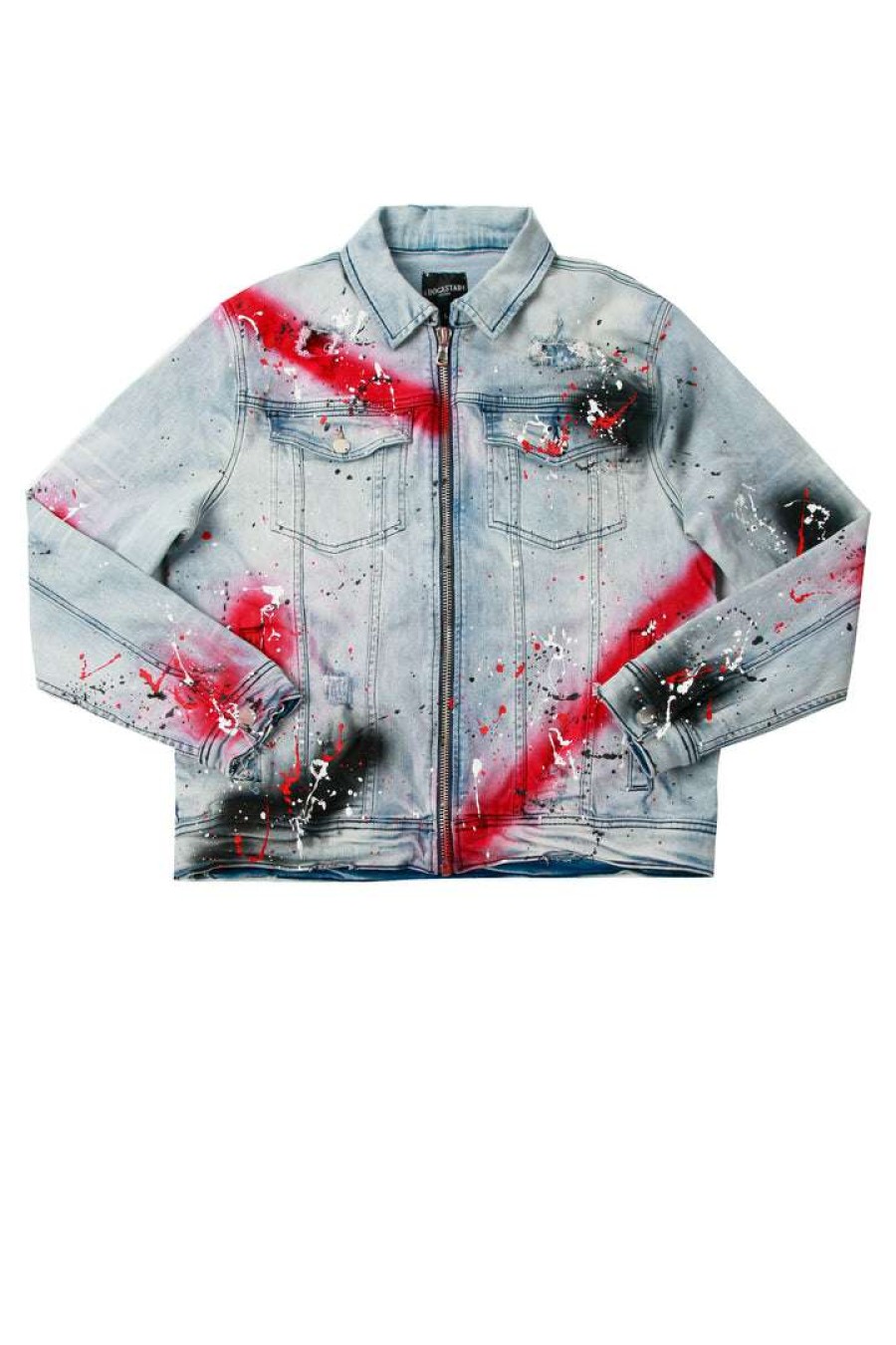 Mens * | Coupon Mens Denim Jackets Blink Painter Jacket Red