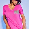 Womens * | Wholesale Womens Tees Best Seller Hate The Game Oversized Tee Fuchsia