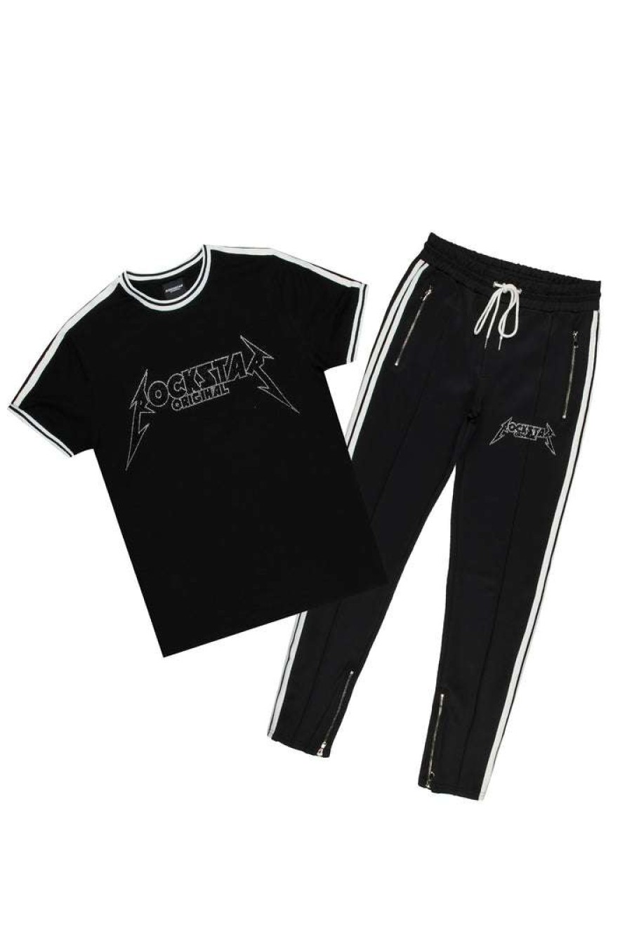 Mens * | Best Sale Mens Track Sets Moon T-Shirt Trackset Black