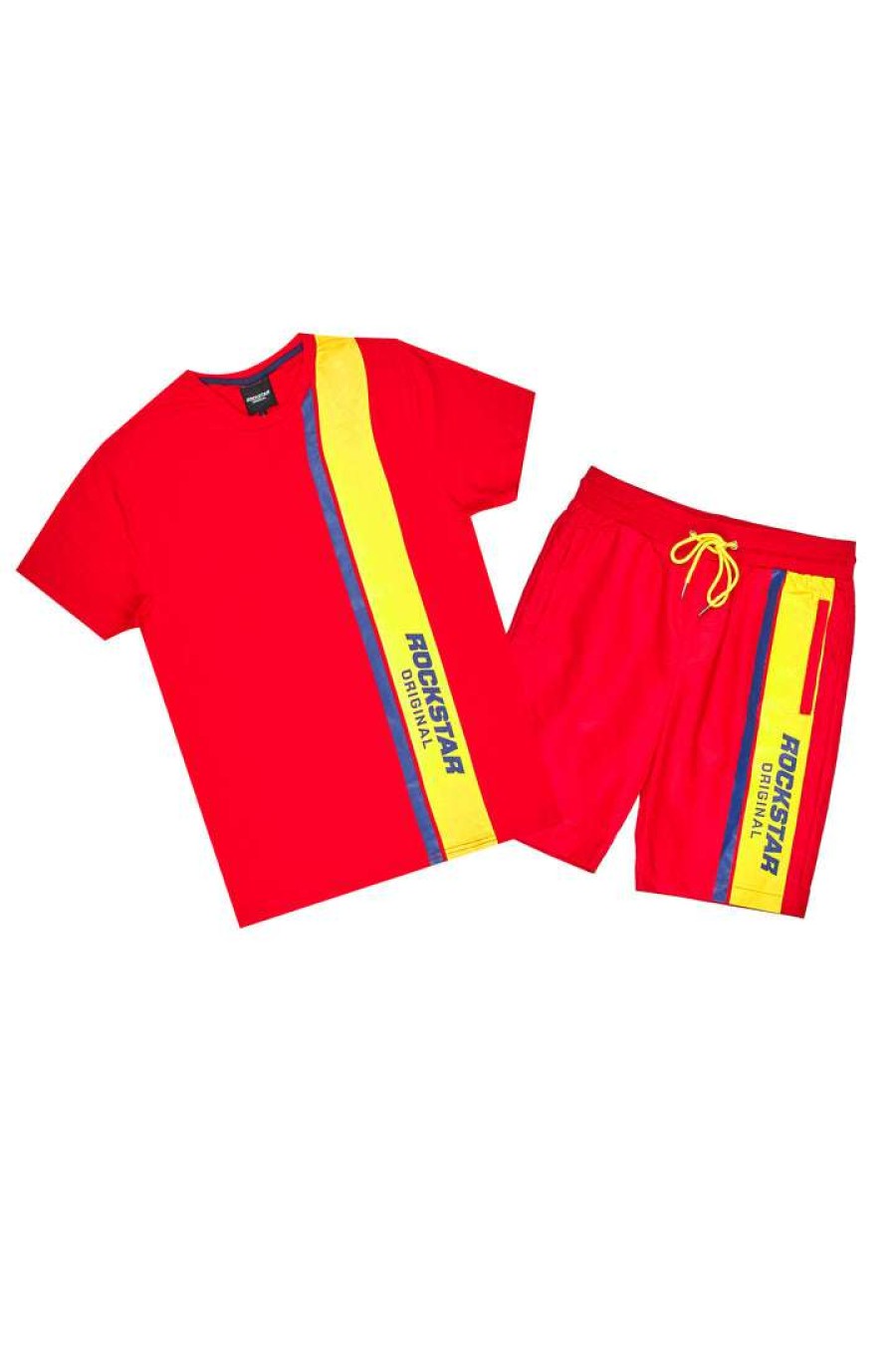 Mens * | Outlet Mens Short Sets Denzien Short Set Track Sets Red