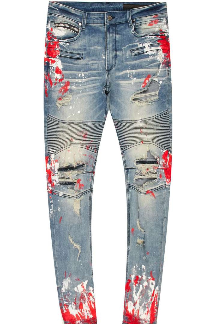 Mens * | Buy Mens Jeans Denim Kodak Biker Jean Red