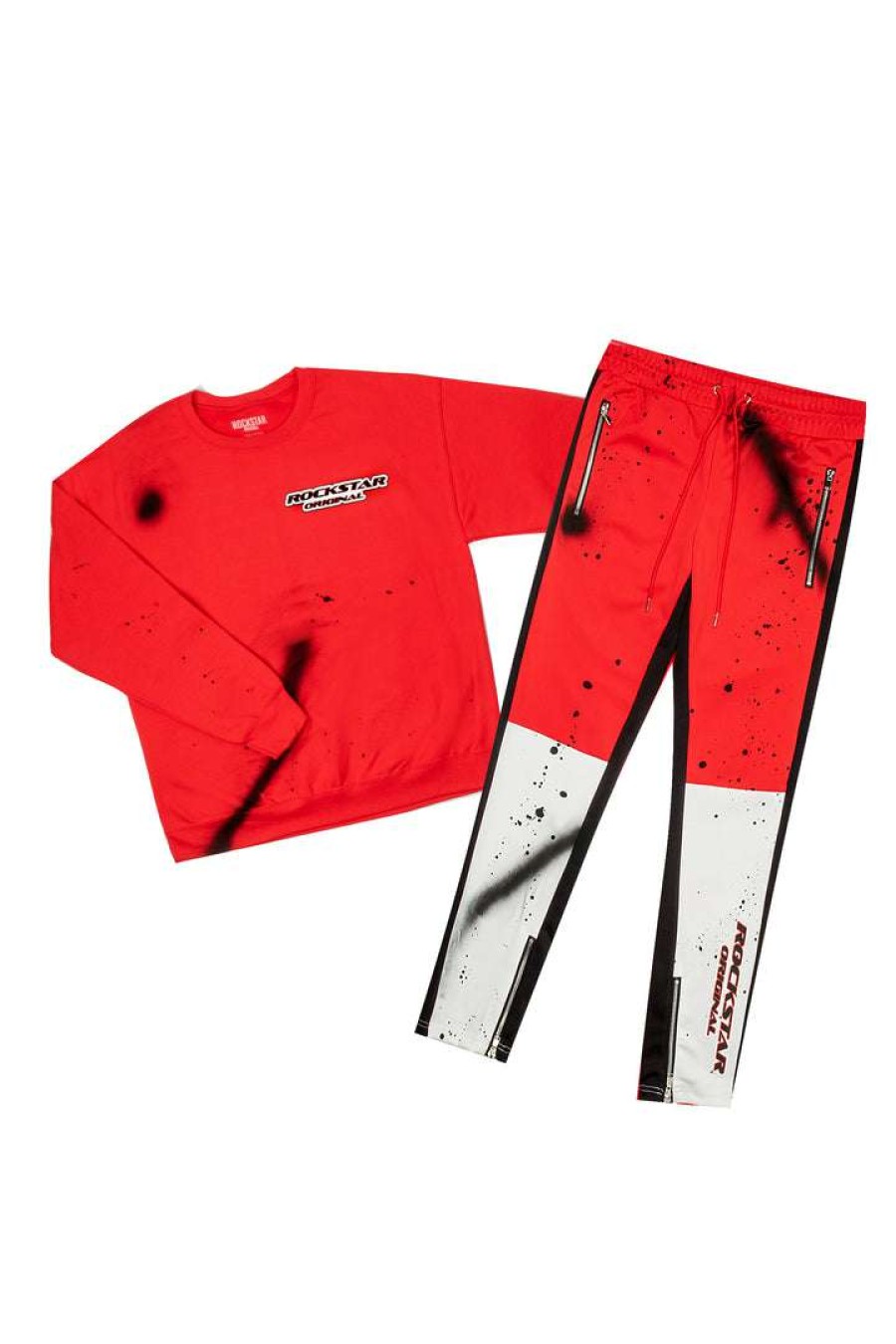 Mens * | Cheap Mens Track Sets Topper Painter Crewneck Track Set Red