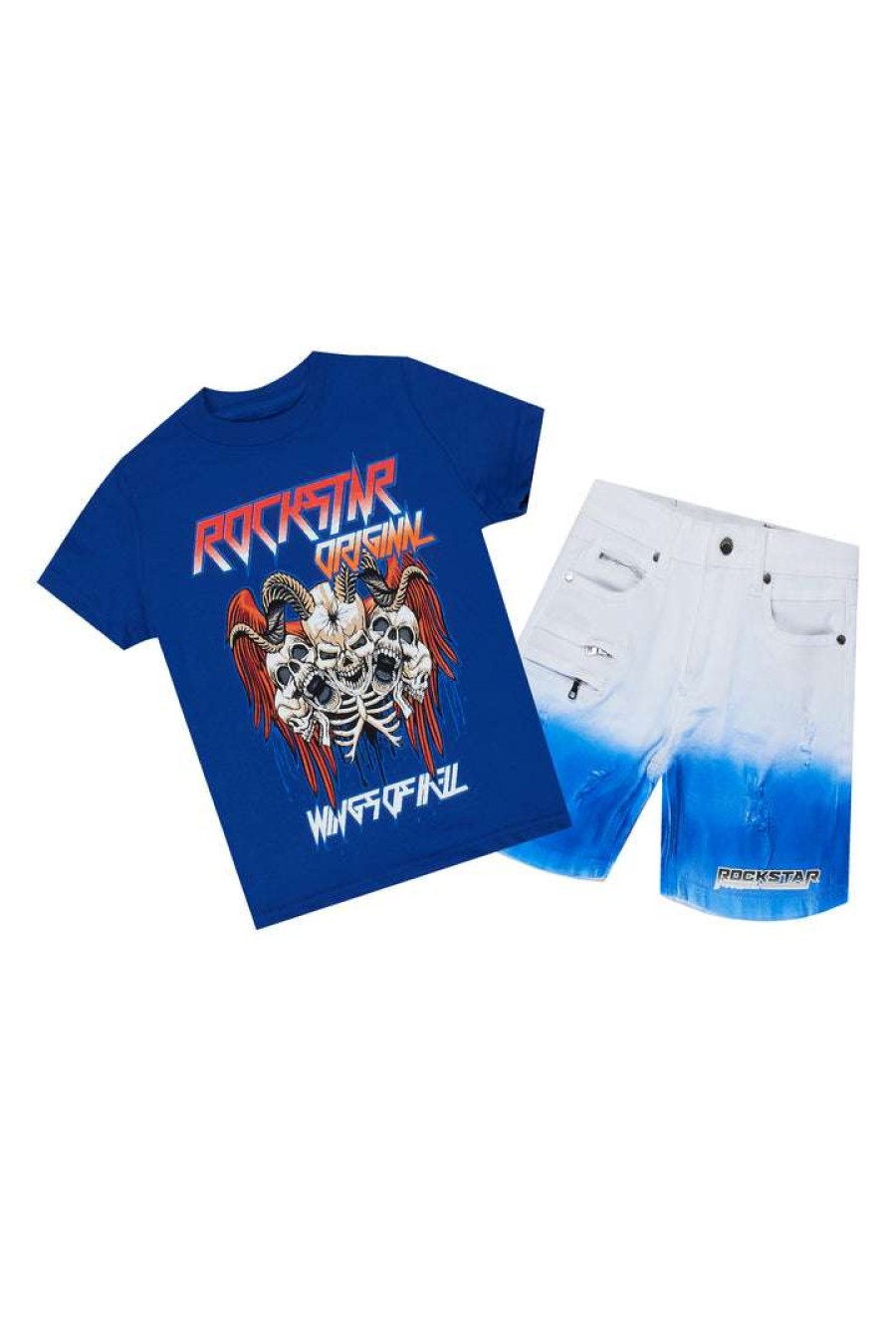 Kids * | Brand New Boys Denim Sets Boys Nash Denim Short Set New Arrivals Blue