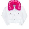 Womens * | Hot Sale Womens Jackets Skull Denim Jacket White