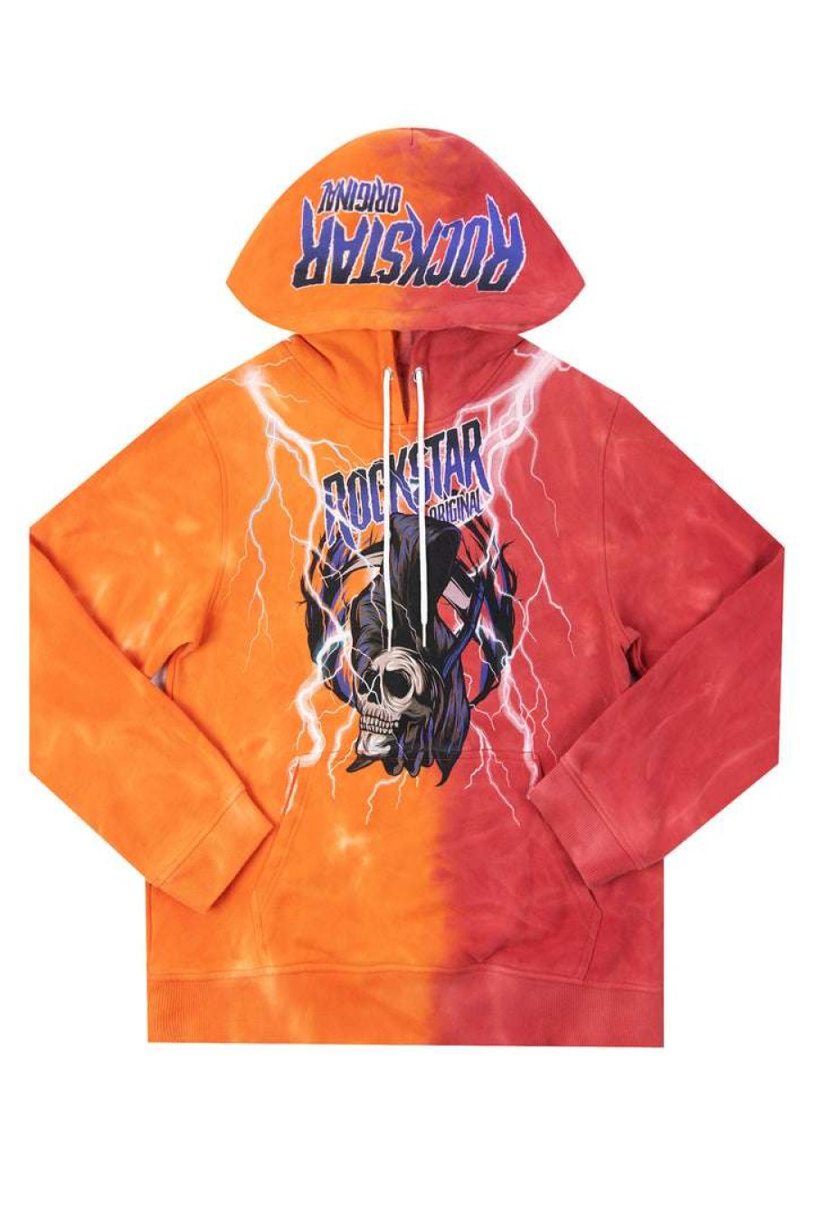 Mens * | Cheapest Mens Hoodies & Sweatshirts Chauncy Tie Dye Graphic Printed Hoodie Tops Orange