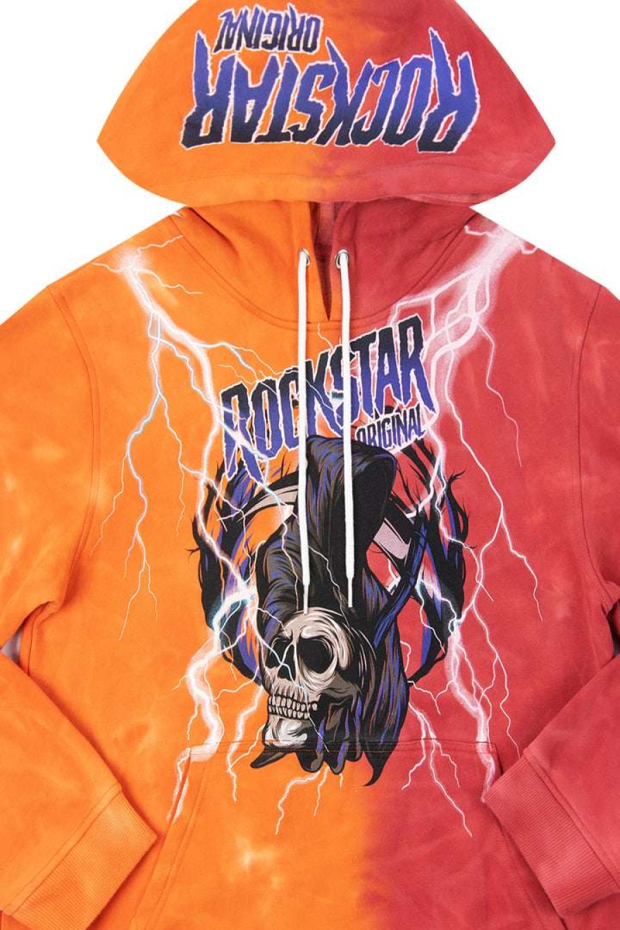 Mens * | Cheapest Mens Hoodies & Sweatshirts Chauncy Tie Dye Graphic Printed Hoodie Tops Orange