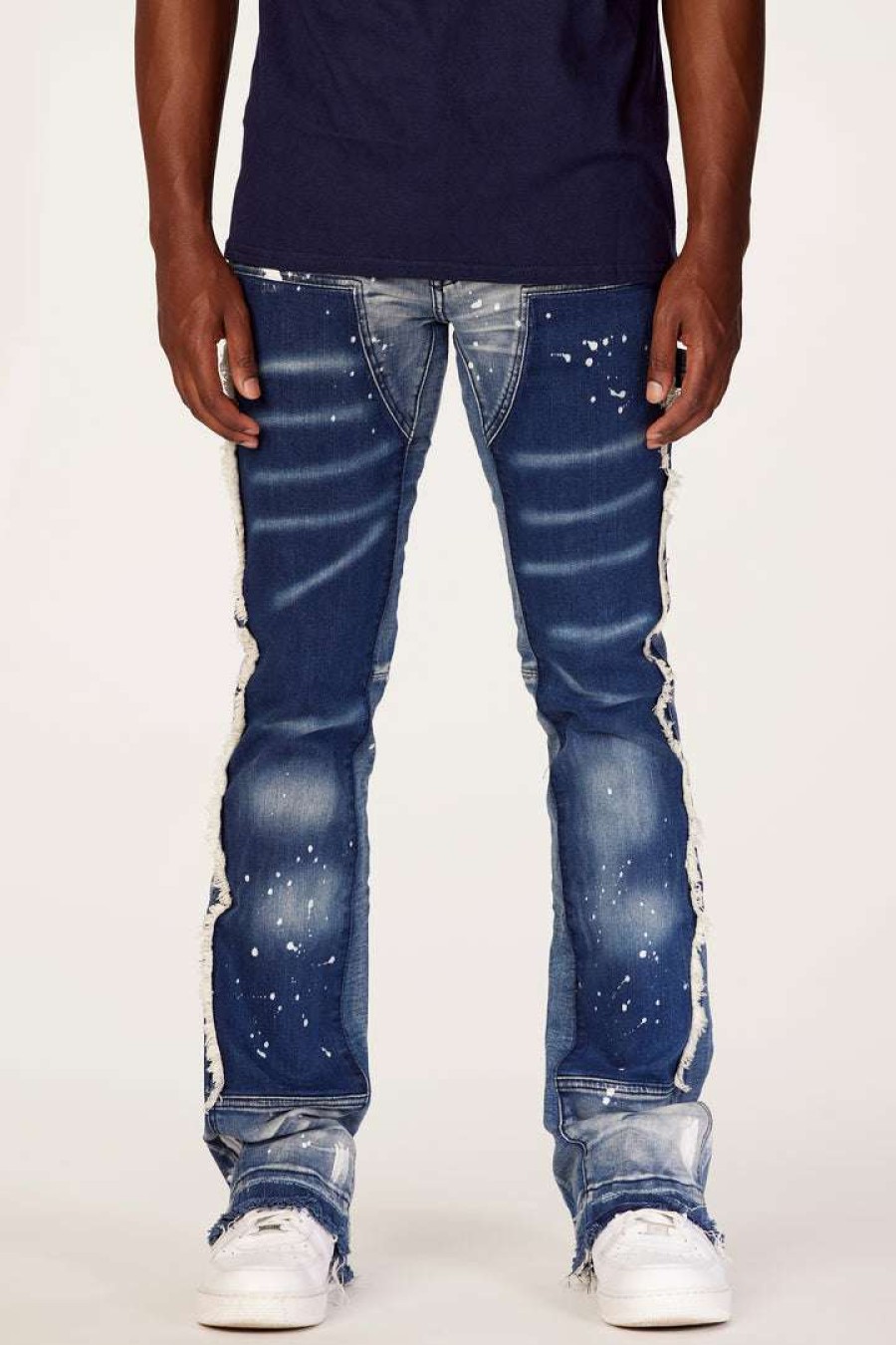 Mens * | Budget Mens Jeans Santal Flare Jean Denim Blue