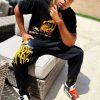 Mens * | Buy Mens Track Sets Freddi T-Shirt/Jogger Set Black