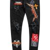 Mens * | Brand New Mens Jeans Skinner Patchwork Jean Black