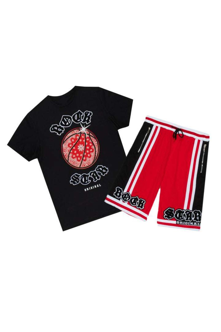 Mens * | Promo Mens Short Sets Track Sets Fenrith T-Shirt/Short Set Black/Red