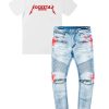 Mens * | Cheapest Mens Misc Diogo T-Shirt & Kodak Red Jeans Bundle Short Sleeve Track Sets