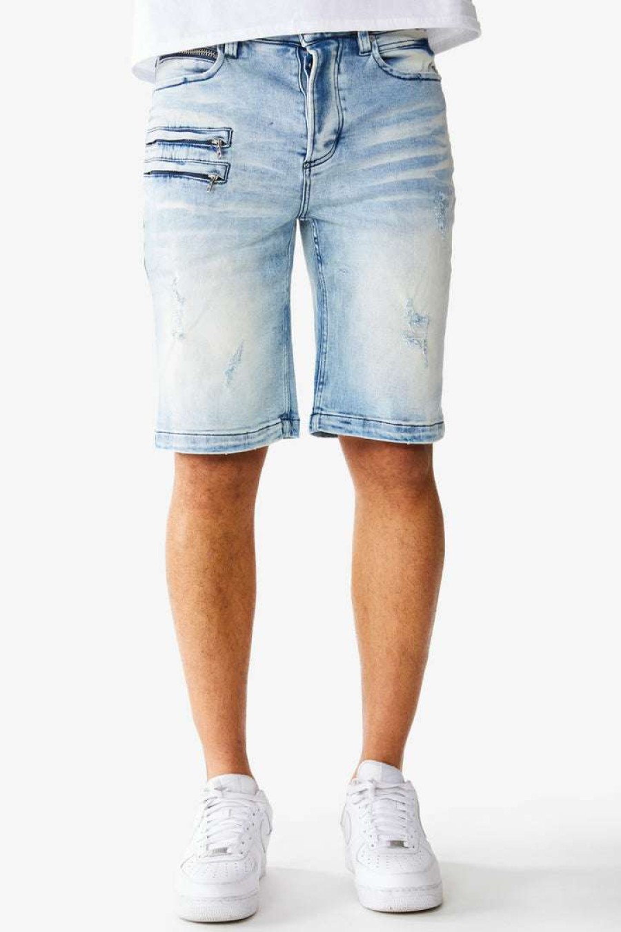 Mens * | Budget Mens Shorts Dag Wash Denim Short Blue