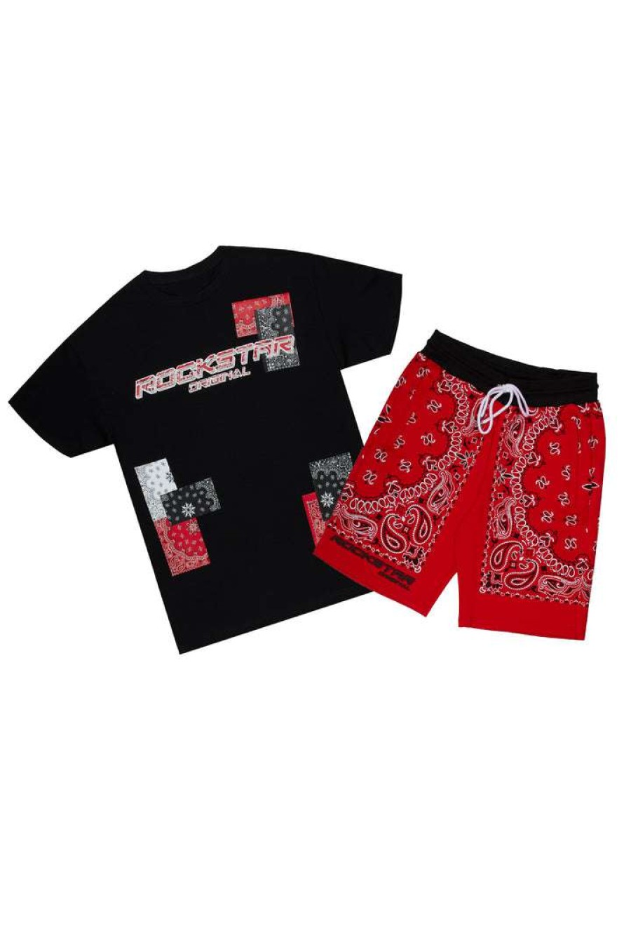 Mens * | Best Deal Mens Short Sets Durk Graphic Short Set Black/Red