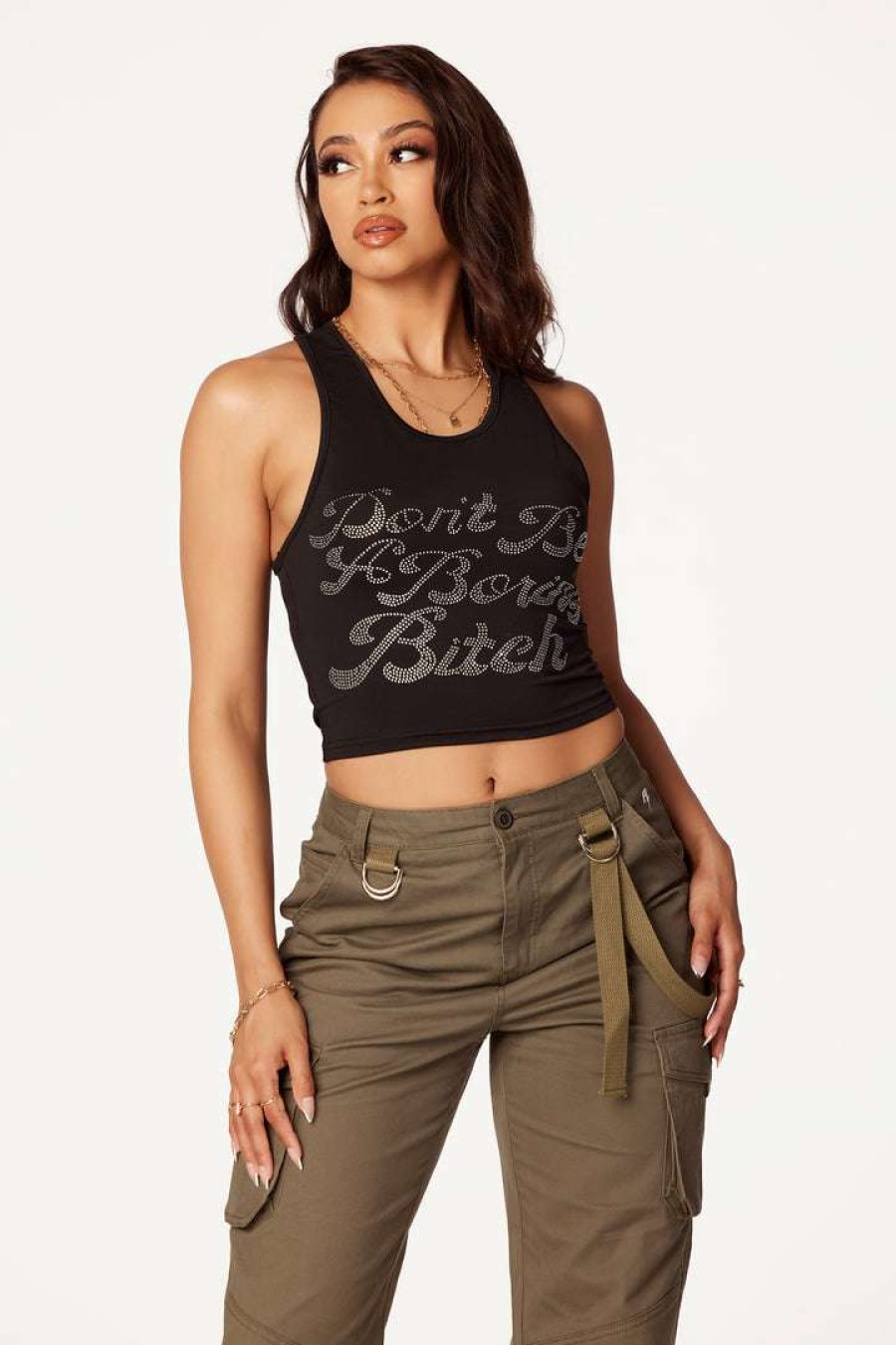 Womens * | Best Deal Womens Tops Best Seller Don'T Be Boring Tank Black