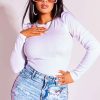 Womens * | Coupon Womens Tees Bankroll Ribbed Long Sleeve Tee Best Seller White