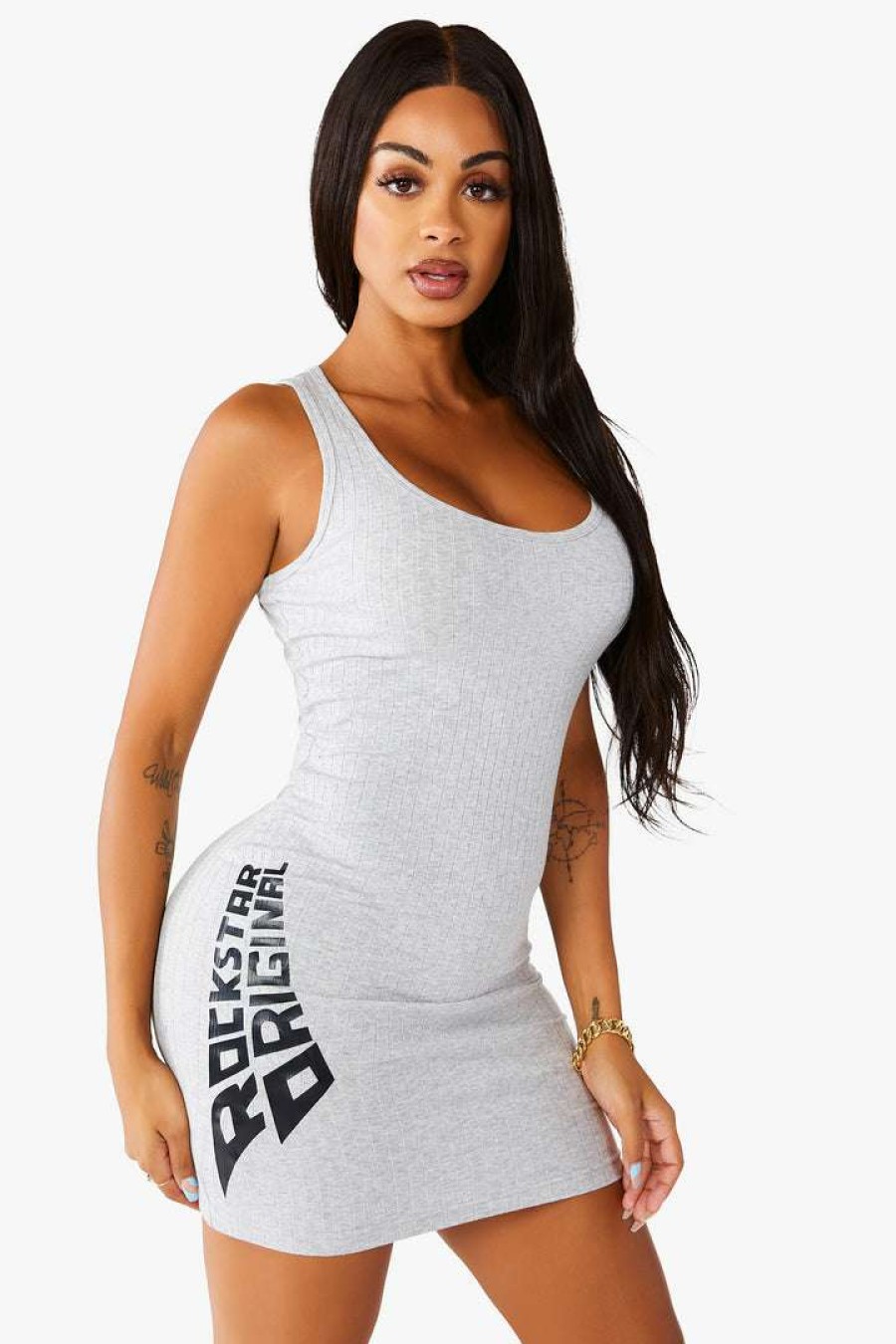 Womens * | Promo Womens Dresses Best Seller Addison Dress Heather Grey