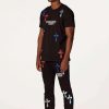 Mens * | Promo Mens Track Sets Berlin T-Shirt Stacked Flare Trackset Black