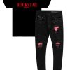 Mens * | Discount Mens Misc Octavio T-Shirt & Bruce Biker Jeans Bundle Short Sleeve Track Sets